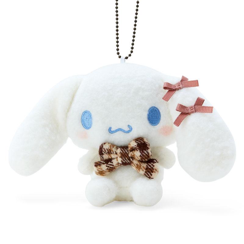 Cinnamoroll Plush Mascot Holder Keychain Howa Mocha Plaid Sanrio Japan 2023