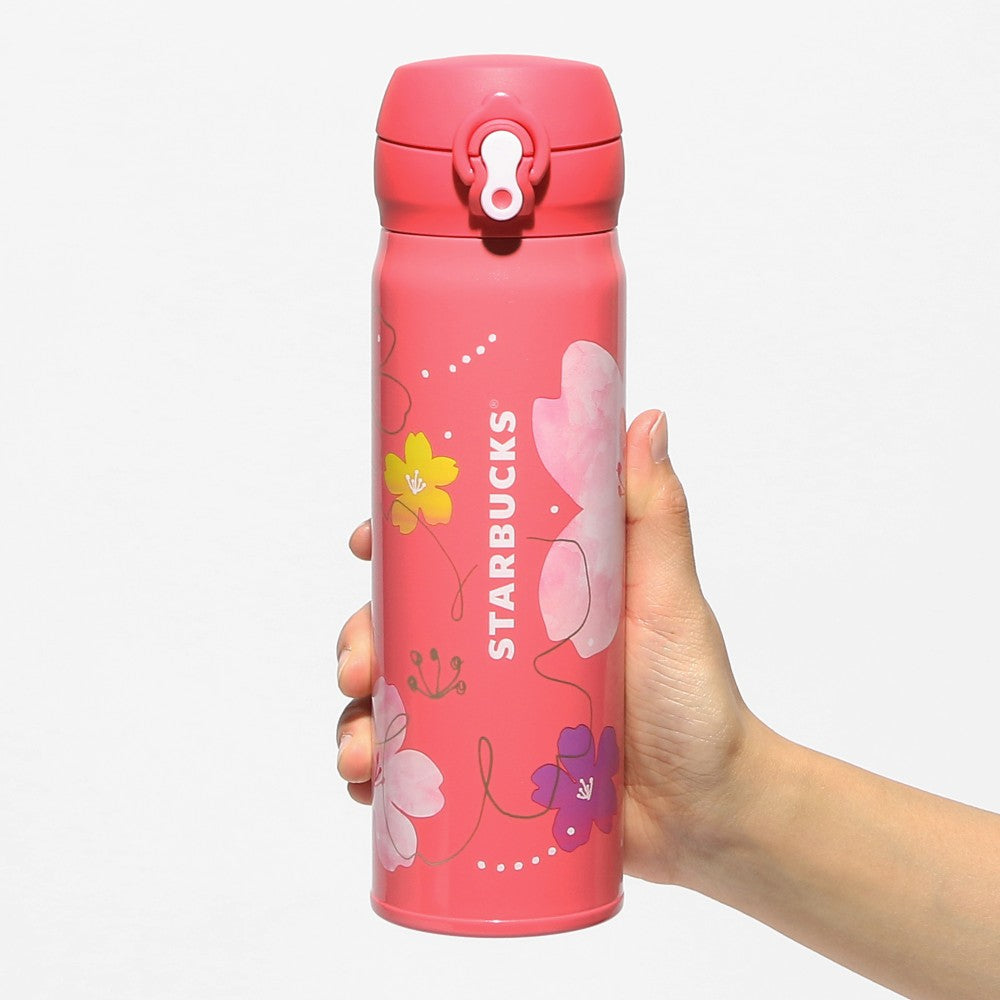 Starbucks Japan SAKURA 2024 Handy Stainless Bottle Vivid Pink 500ml Thermos