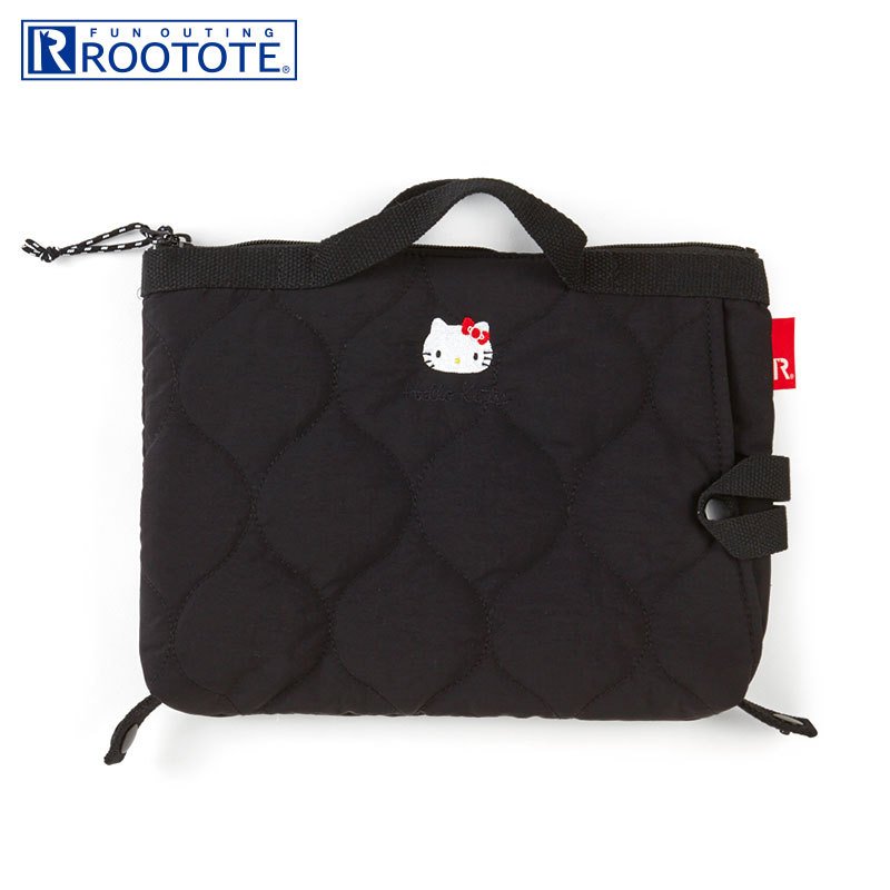Hello Kitty ROOTOTE Gadget Pouch Bag Black Sanrio Japan