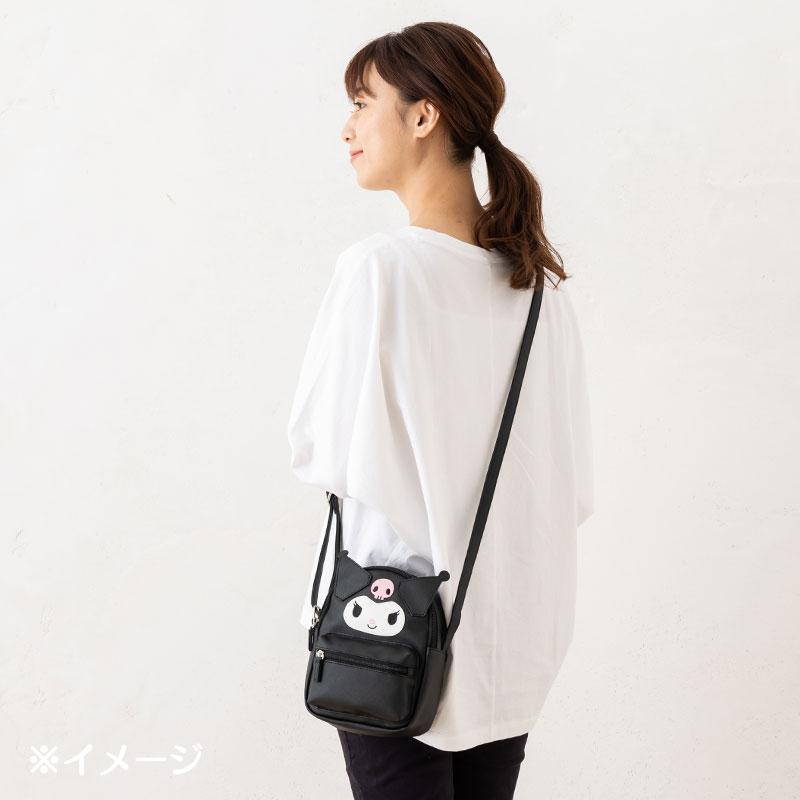 Kuromi Shoulder Bag Face Shape Black Sanrio Japan