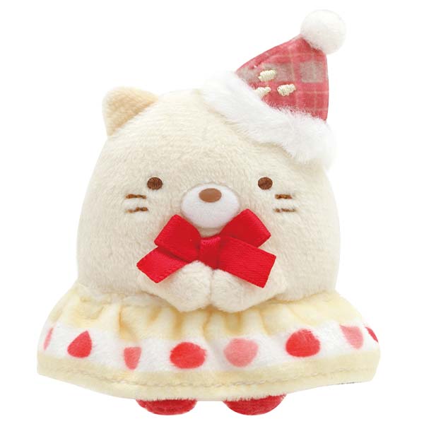 Sumikko Gurashi Neko Cat mini Tenori Plush Strawberry Christmas San-X Japan 2023
