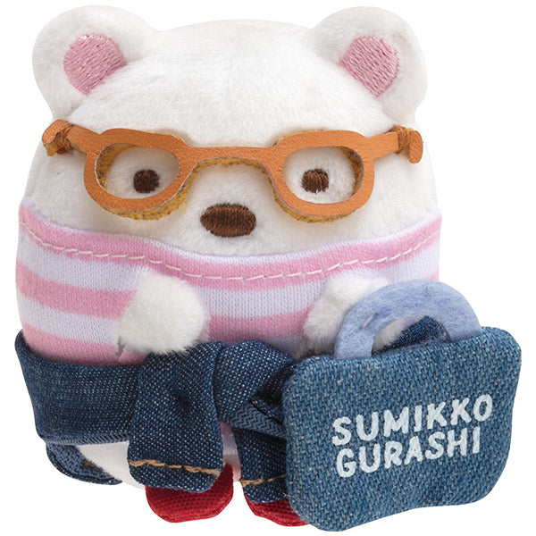 Sumikko Gurashi Shirokuma Bear mini Tenori Plush Doll Denim Factory San-X Japan