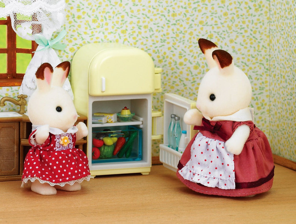 Sylvanian Families Chocolat Rabbit Mother Refrigerator Furniture Set DF-08 Japan