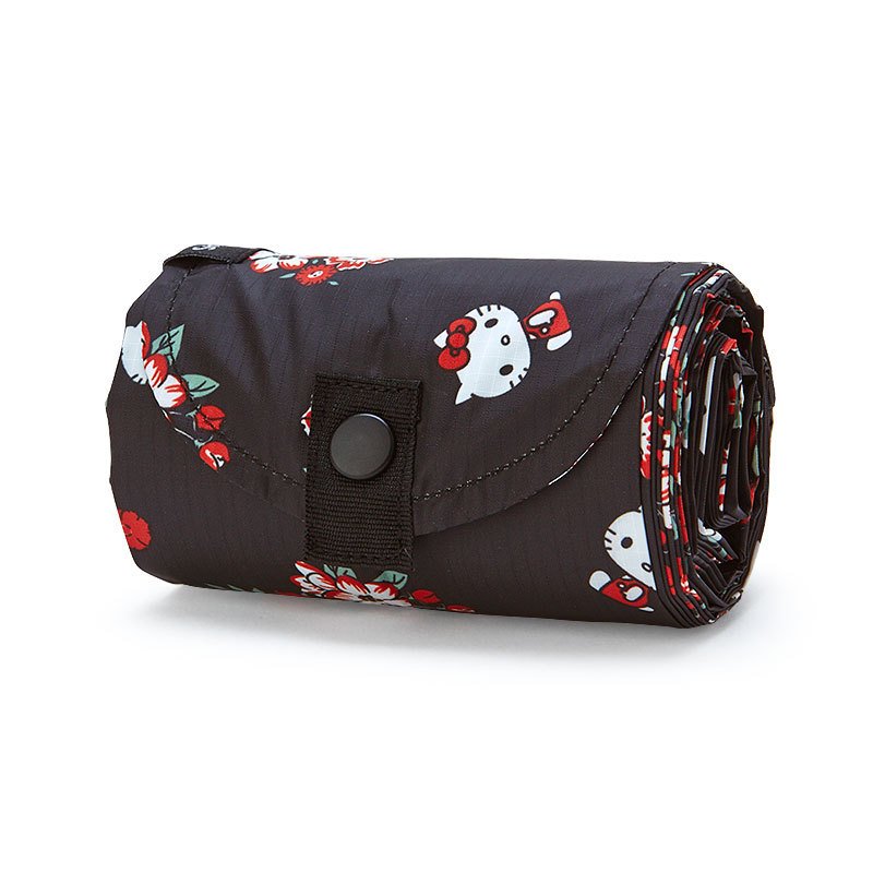 Hello Kitty Shupatto Pocketable Eco Shopping Tote Bag 40L Black Sanrio Japan