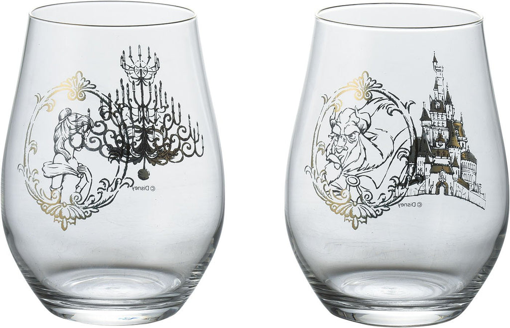 Glass Cup Set D-BB03 51078 Beauty and the Beast Disney Japan