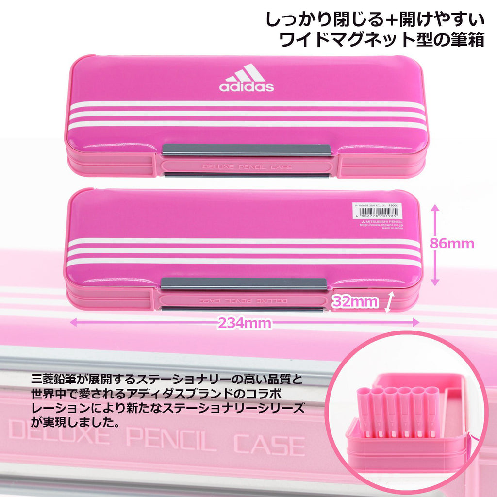 Adidas Pen Case Pink P1505BT2 Stationery Japan Mitsibishi Pencil