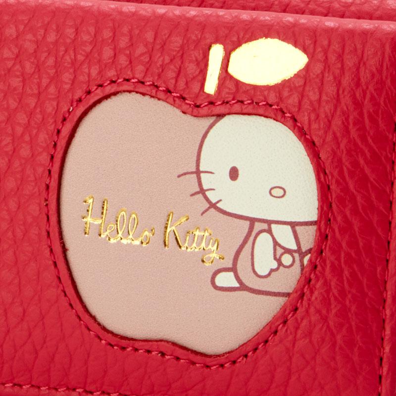 Hello Kitty Leather Trifold Wallet Fresh Peach Pink Sanrio Japan