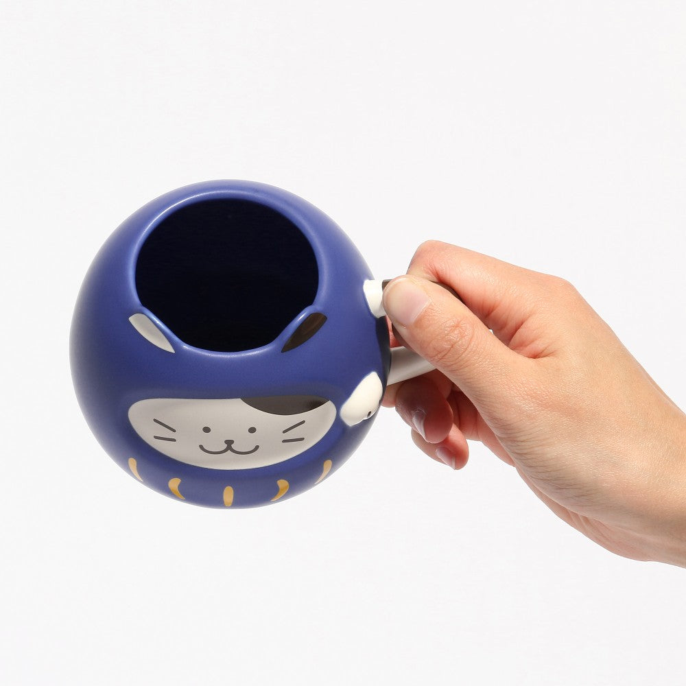 Starbucks Japan New Year 2024 Mug Cup Maneki Neko Cat Daruma Blue 296ml
