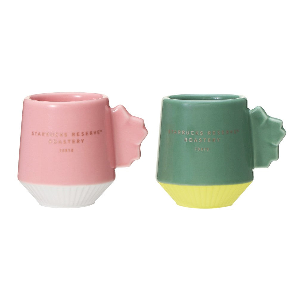 STARBUCKS Japan SAKURA 2024 RESERVE ROASTERY Pleats Demi Mug Cup Set Pink Green