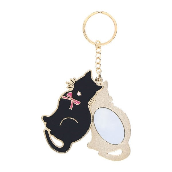 Keychain Key Holder Mirror Shelly Belle Black cat Laduree Japan