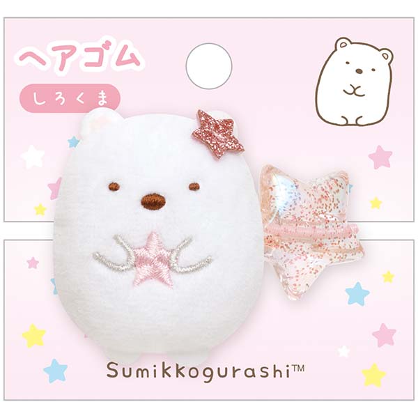 Sumikko Gurashi Shirokuma Bear Plush Ponytail Holder Star San-X Japan