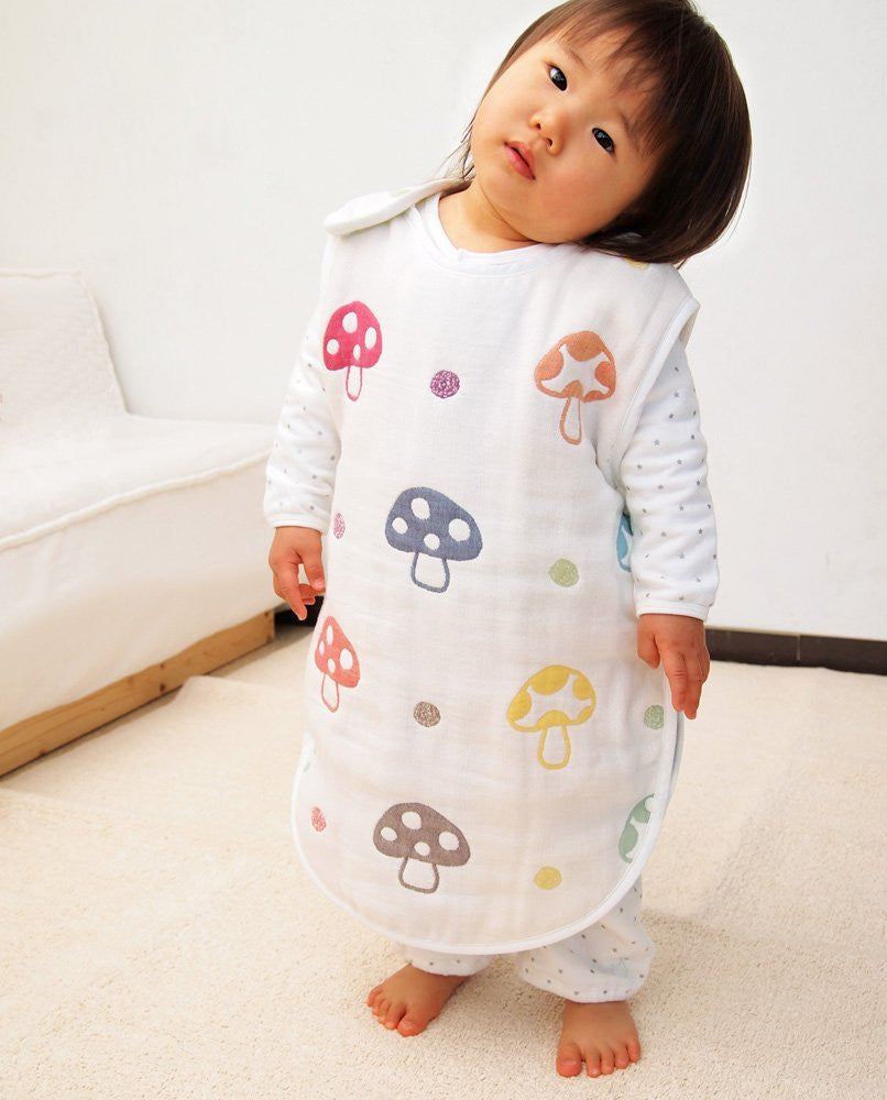 Hoppetta Champignon 6 Double Gauze Sleeper Kids size 7240 Made in Japan Cotton