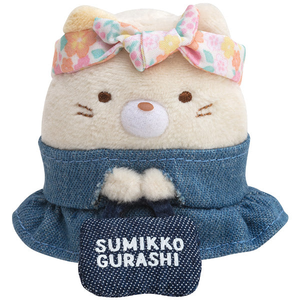 Sumikko Gurashi Neko Cat mini Tenori Plush Doll Denim Factory San-X Japan