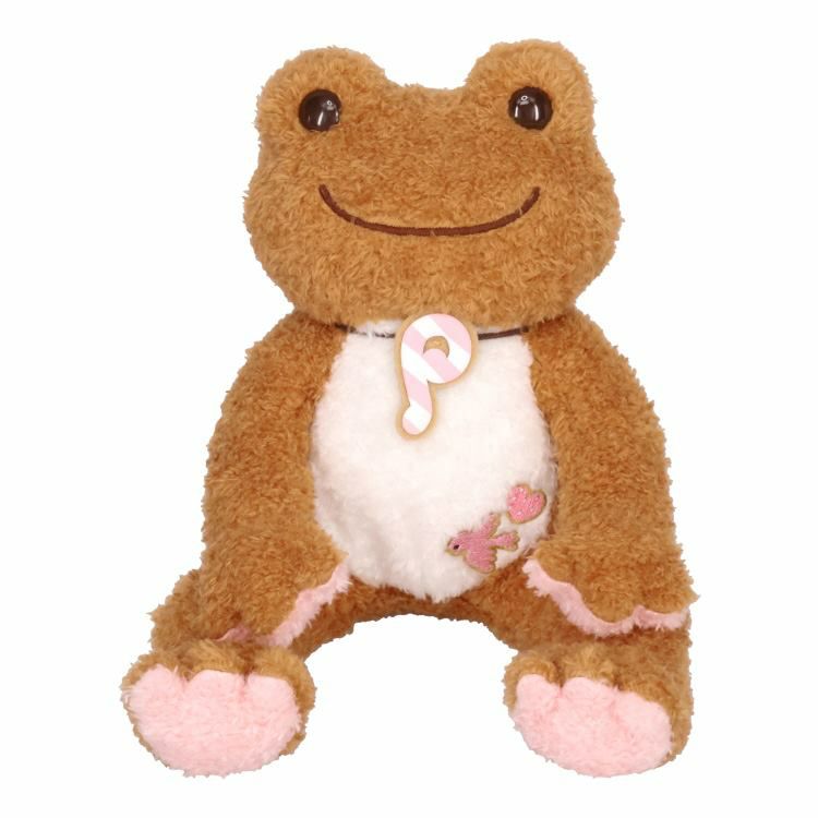 Pickles the Frog Bean Doll Plush Brown Pink Bird Heart Japan Premium Shop 24