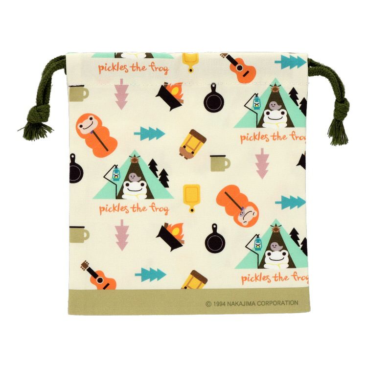 Pickles the Frog Drawstring Pouch smile campsite Japan 2023