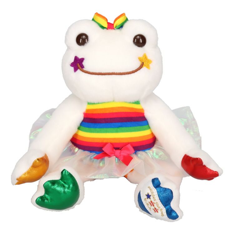 Pickles the Frog Bean Doll Plush USA Pride Parade White Japan