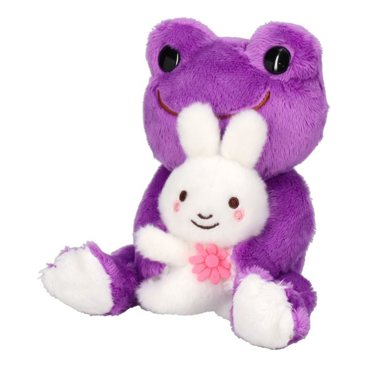 Pickles the Frog with Rabbit Lapin Bean Doll Plush Violet Japan