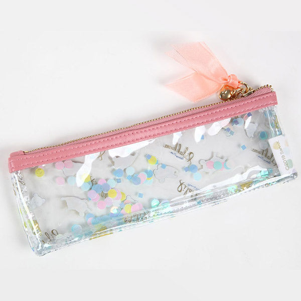 Rilakkuma Clear Slim Pouch Glitter Bubble San-X Japan