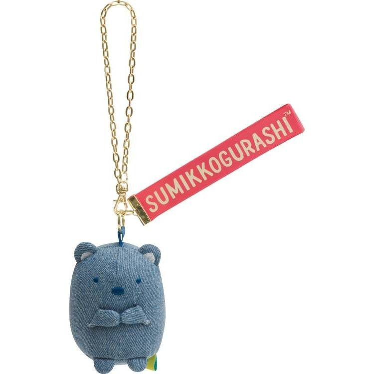Shirokuma Bear Denim Plush Keychain Sumikkogurashi Coordinate San-X Japan