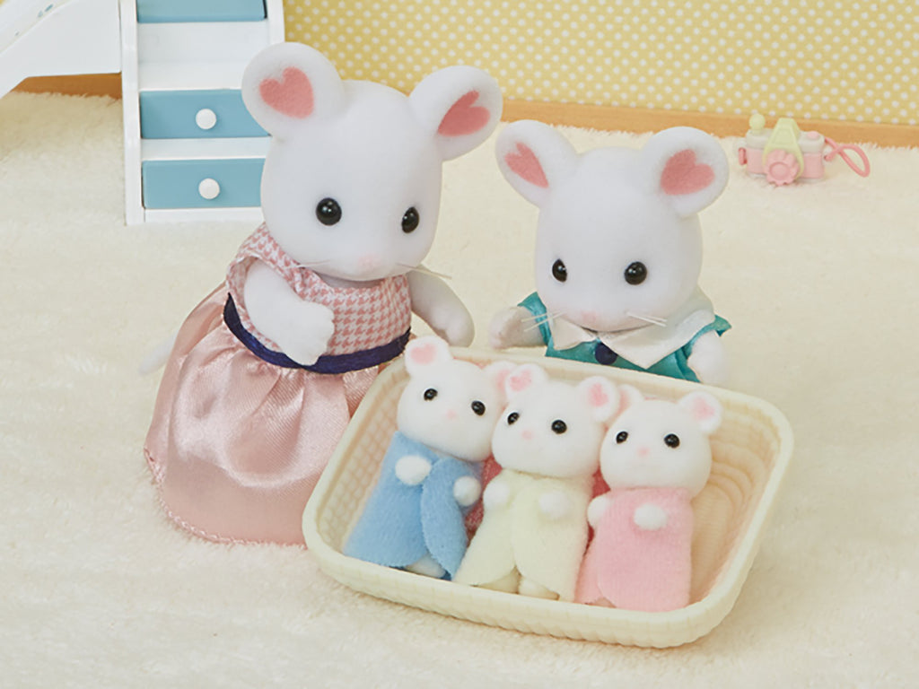 Marshmallow Mouse Triplets Ne-108 Sylvanian Families Japan Calico Critters Epoch