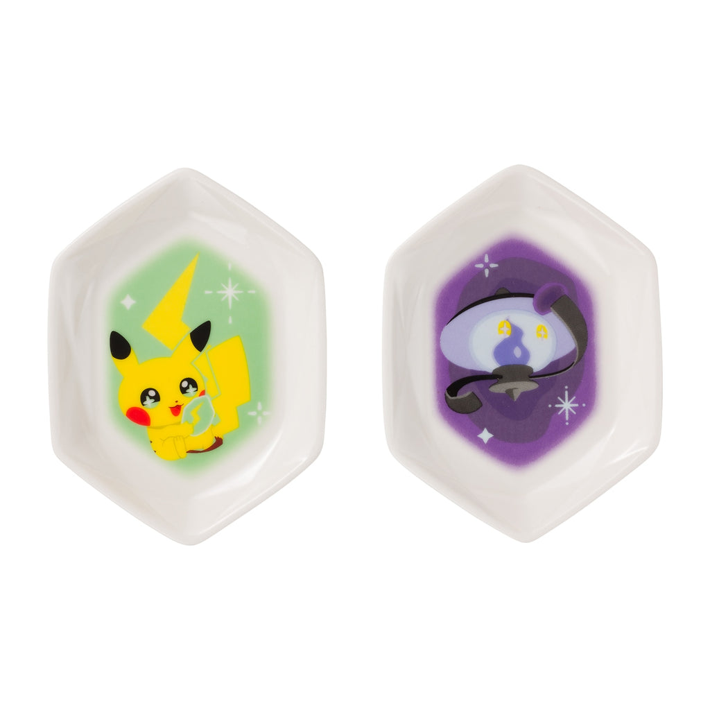 Pikachu & Lampent Lampler Plate Set SHINKA NO ISHI Pokemon Center Japan