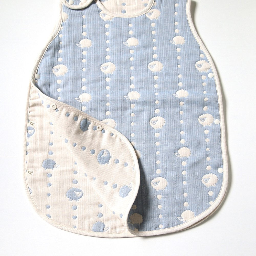 Hoppetta Sky Blue 6 Double Gauze Sleeper Baby size 5260 Japan Made Cotton