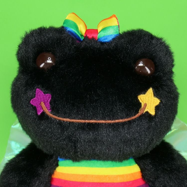 Pickles the Frog Bean Doll Plush USA Pride Parade Black Japan