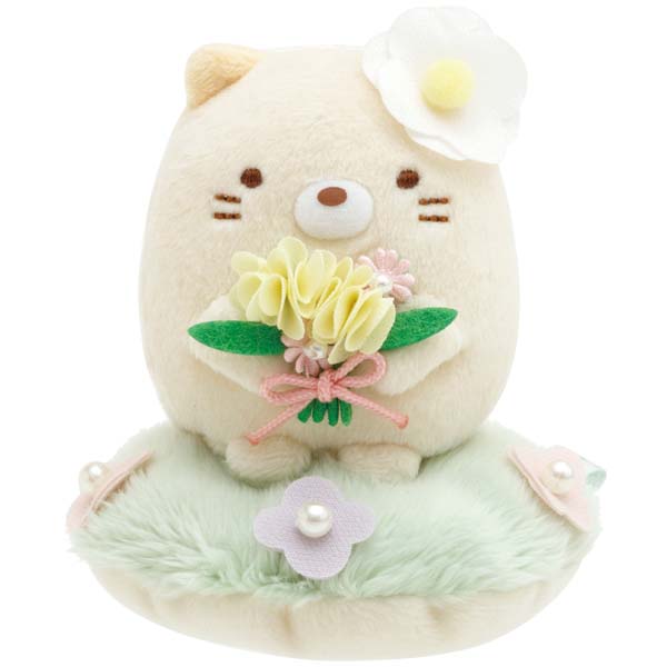 Sumikko Gurashi Neko Cat Flower Plush Doll Weeds & Fairy Garden San-X Japan