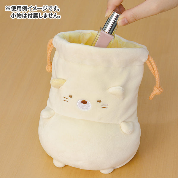 Sumikko Gurashi Neko Cat Drawstring Pouch Ponpoko Kyomu San-X Japan 2023