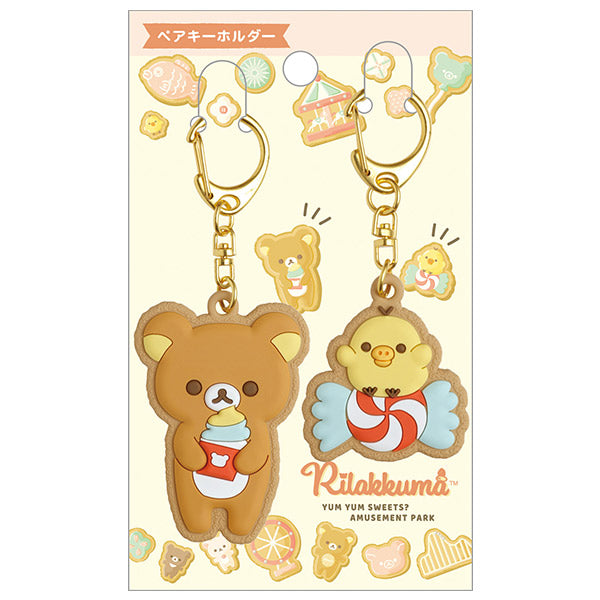 Rilakkuma & Kiiroitori Keychain Key Holder Funny Amusement Park San-X Japan
