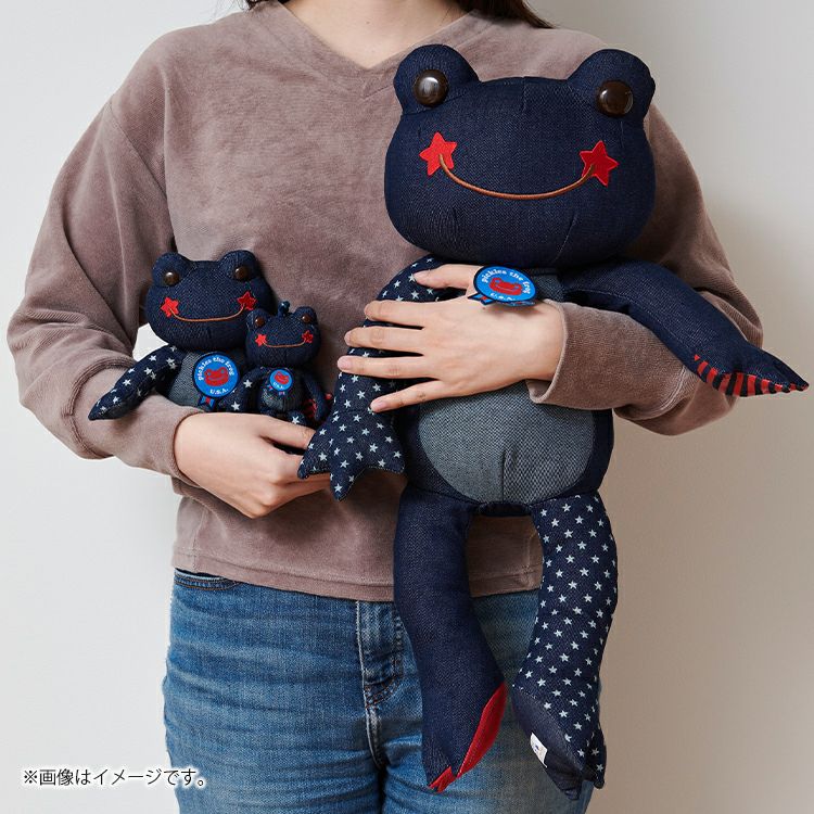 Pickles the Frog Plush Doll M USA Jeans Dark Blue Japan