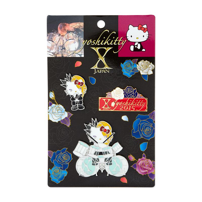 yoshikitty Pin Badge Set X Pose Sanrio Japan YOSHIKI Hello Kitty