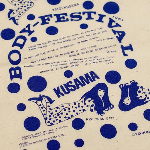 Yayoi Kusama Canvas Tote Bag BODY FESTIVAL Blue Pumpkin Japan Artist