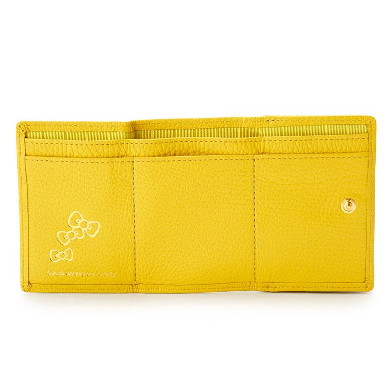 Hello Kitty Leather Trifold Wallet Fresh Yellow Sanrio Japan With Box
