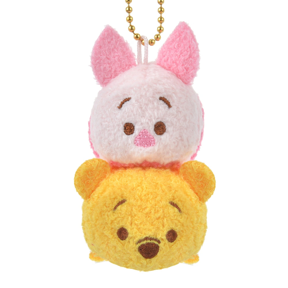 Winnie the Pooh & Piglet Plush Keychain Tsum Tsum Disney Store Japan