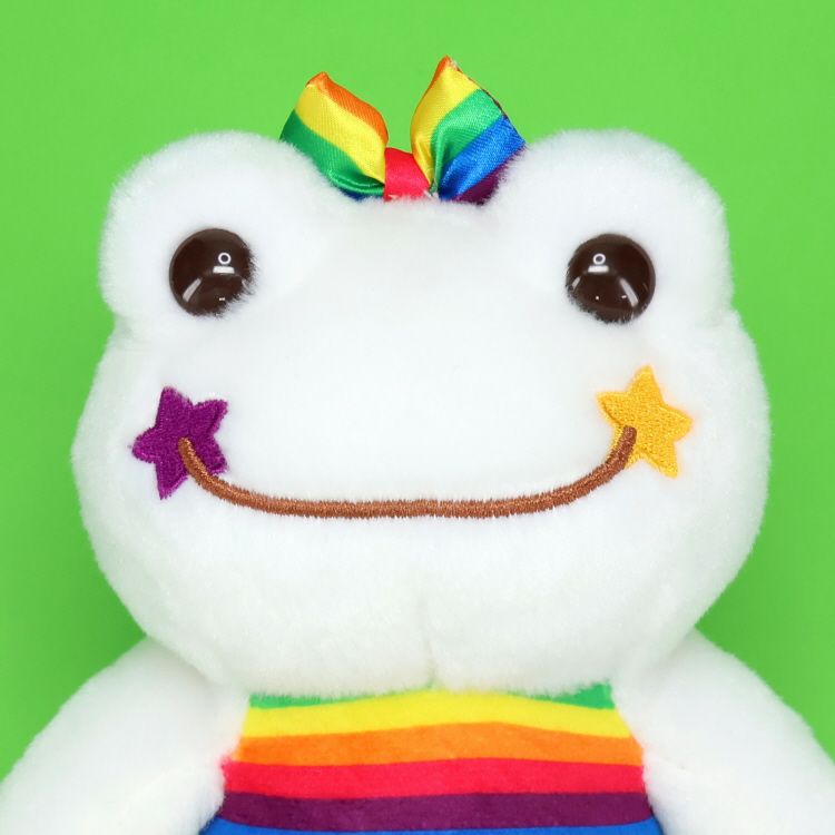 Pickles the Frog Bean Doll Plush USA Pride Parade White Japan