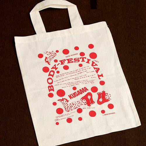 Yayoi Kusama Canvas Tote Bag BODY FESTIVAL Red Pumpkin Japan Artist