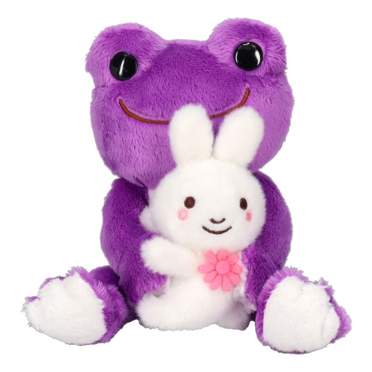 Pickles the Frog with Rabbit Lapin Bean Doll Plush Violet Japan
