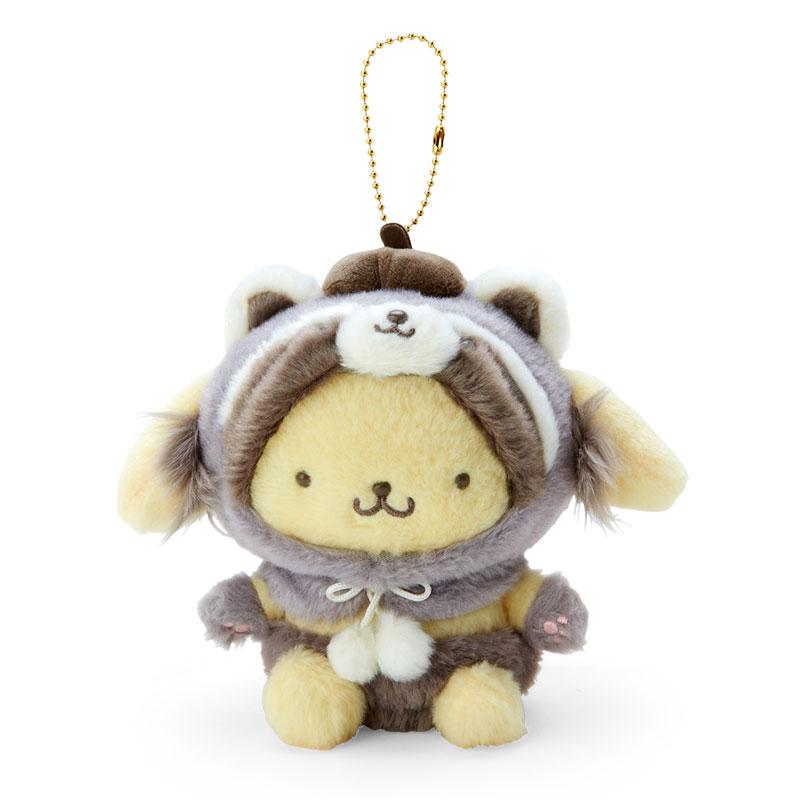 Pom Pom Purin Plush Mascot Holder Keychain Raccoon Forest Animals Sanrio Japan
