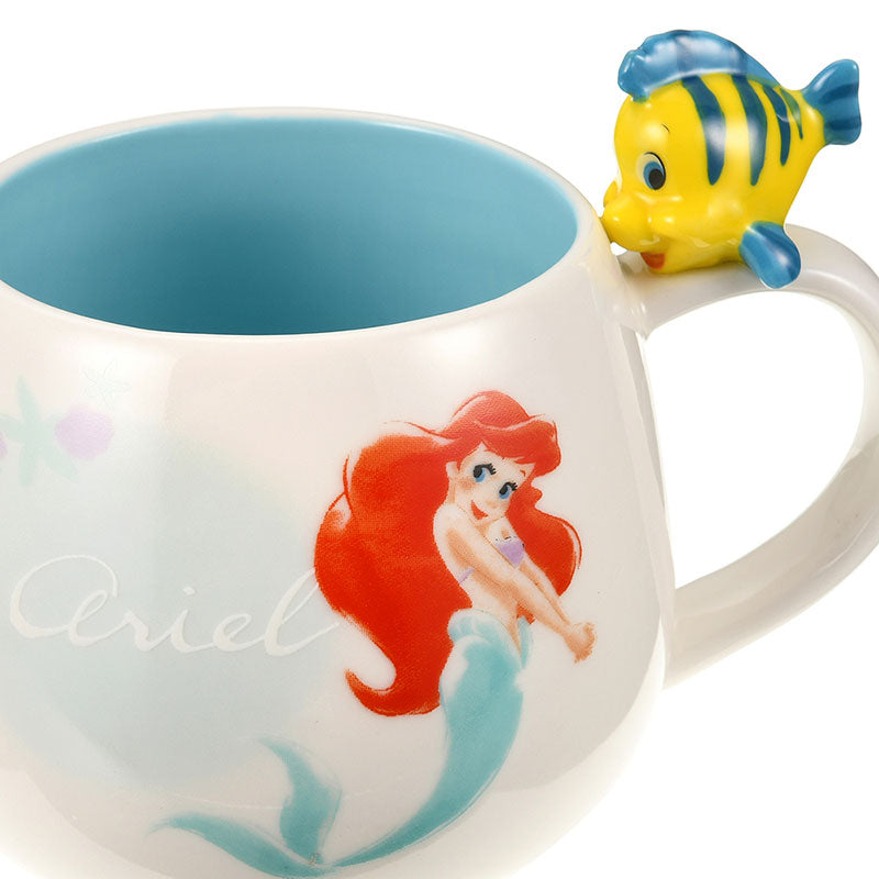 Little Mermaid Ariel & Flounder Mug Cup Cute Disney Store Japan
