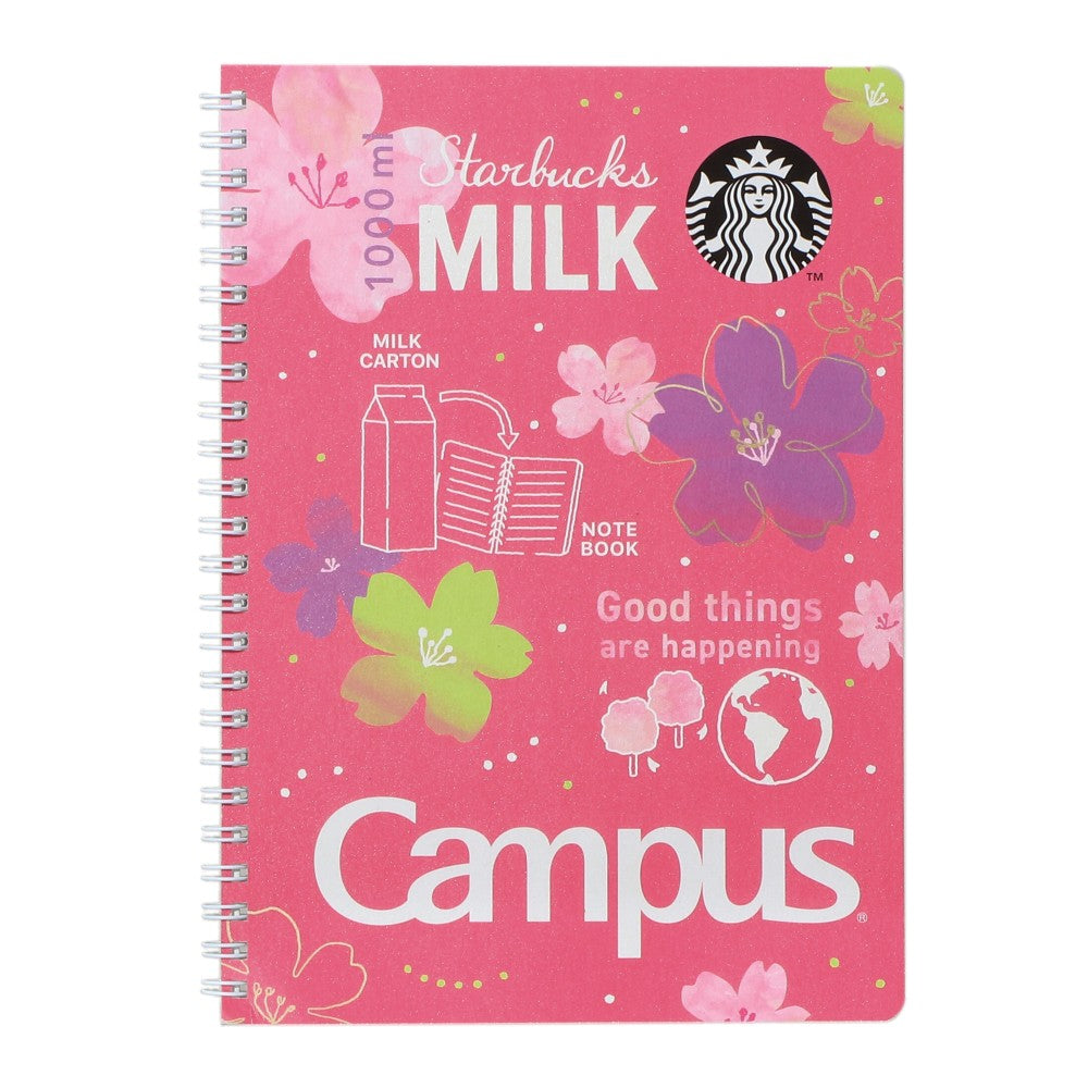 Starbucks Japan SAKURA 2024 Campus Ring Notebook Pink