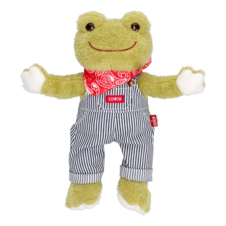 Pickles the Frog Bean Doll Plush EDWIN Overalls Japan