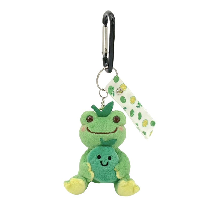Pickles the Frog Carabiner Plush Keychain Kabosu Green Japan 2023