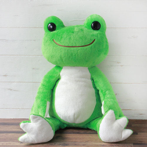 Pickles the Frog Plush Doll M Wakaba Green Rainbow Color Japan
