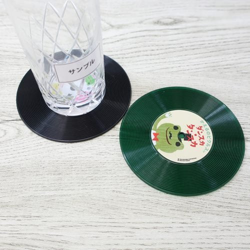 Pickles the Frog Record Coaster Black Japan