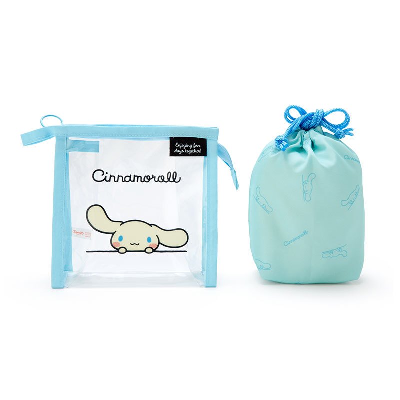 Cinnamoroll Clear Pouch with Drawstring Simple Sanrio Japan
