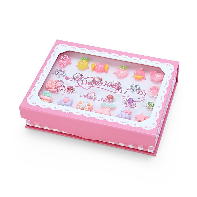 Hello Kitty Kids Toy Fashion Ring Set w/ Box Sanrio Japan