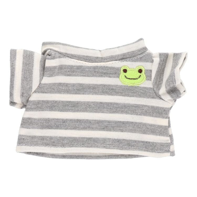 Pickles the Frog Costume for Bean Doll Plush T-shirt Gray Stripe Japan
