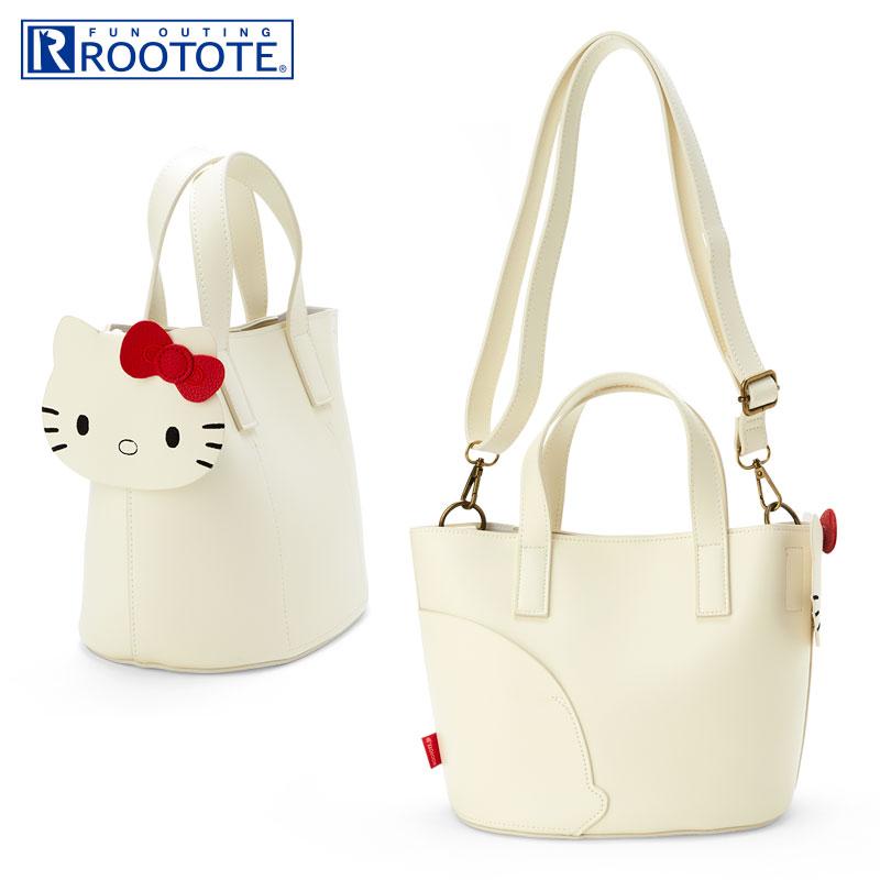 Hello Kitty ROOTOTE 2WAY Shoulder Tote Bag White Sanrio Japan 2023