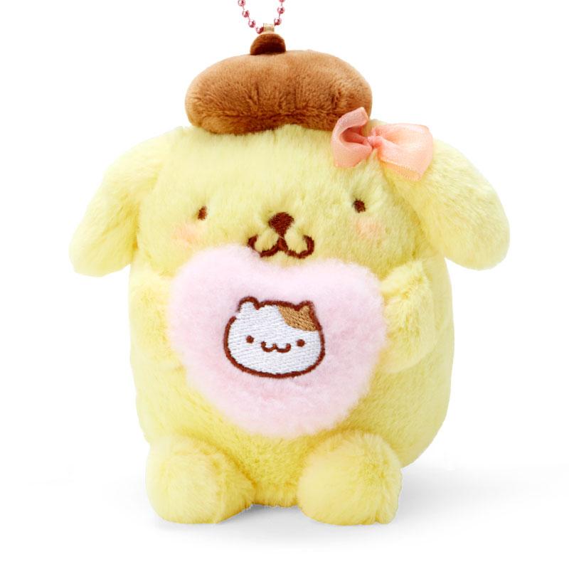 Pom Pom Purin Plush Mascot Holder Keychain Heart Sanrio Japan
